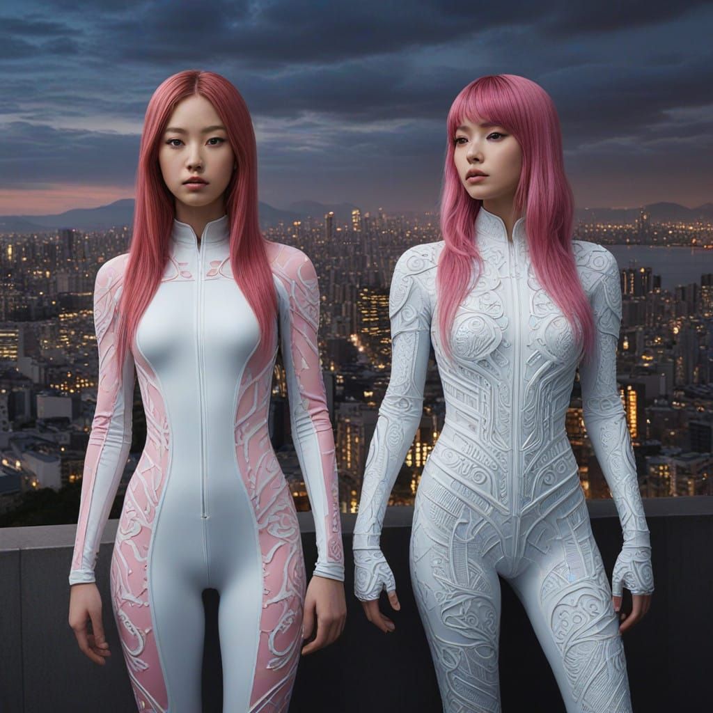 Japanese Neon Goddesses Shine in Tokyo Night