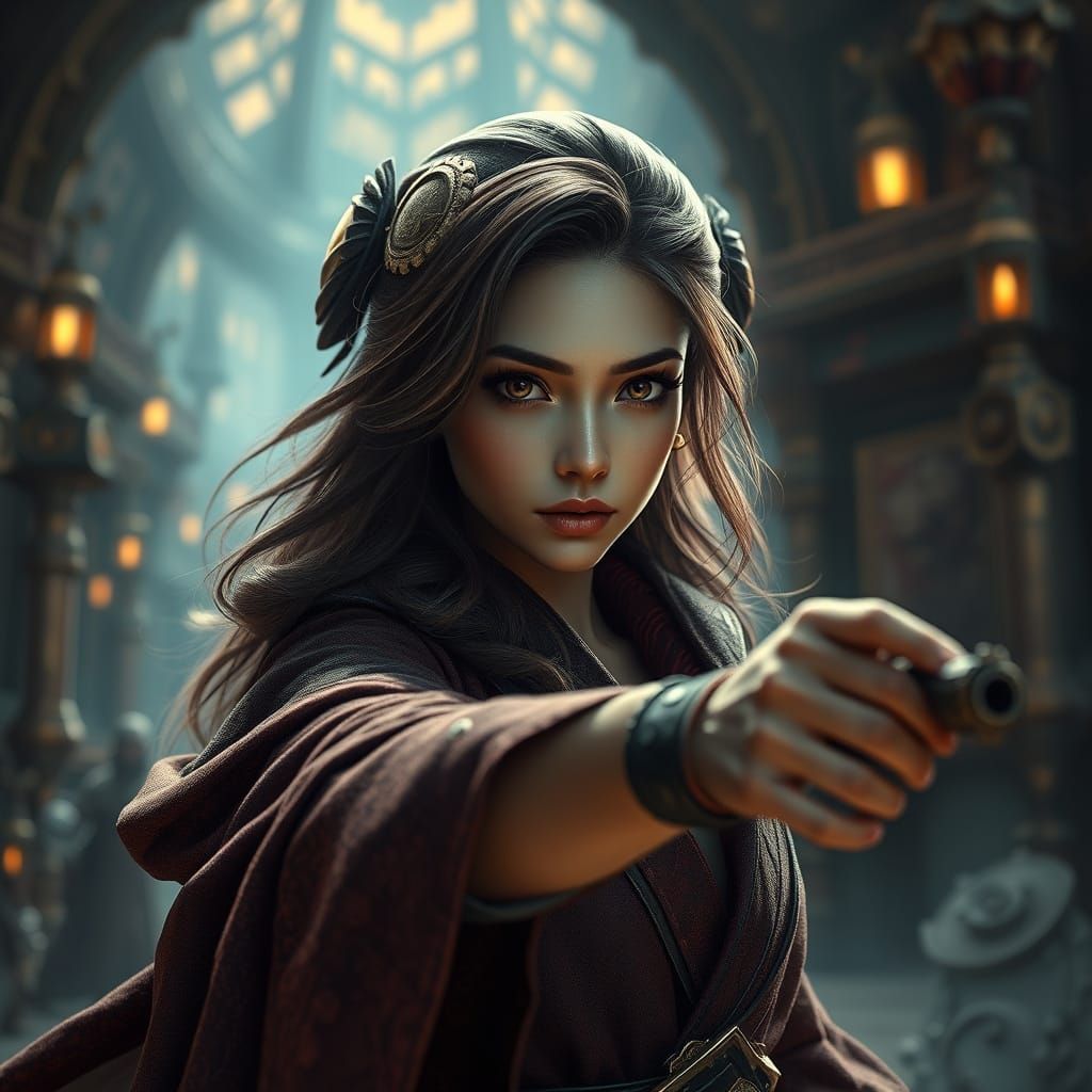 Surreal Dark Fantasy Realm in Photorealistic 3D Anime Style