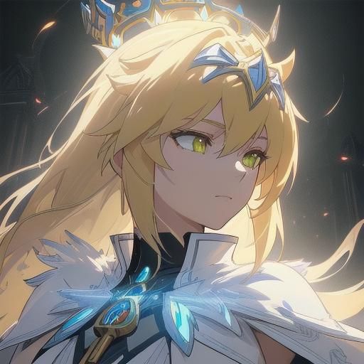 Anime Goddess Rhongomyniad Portrait in Silver Armor