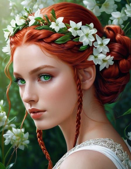 Redhead with Green Eyes: A Captivating Portrait