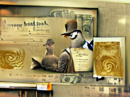 Steampunk Goose Bank Bond on Aged Parchment