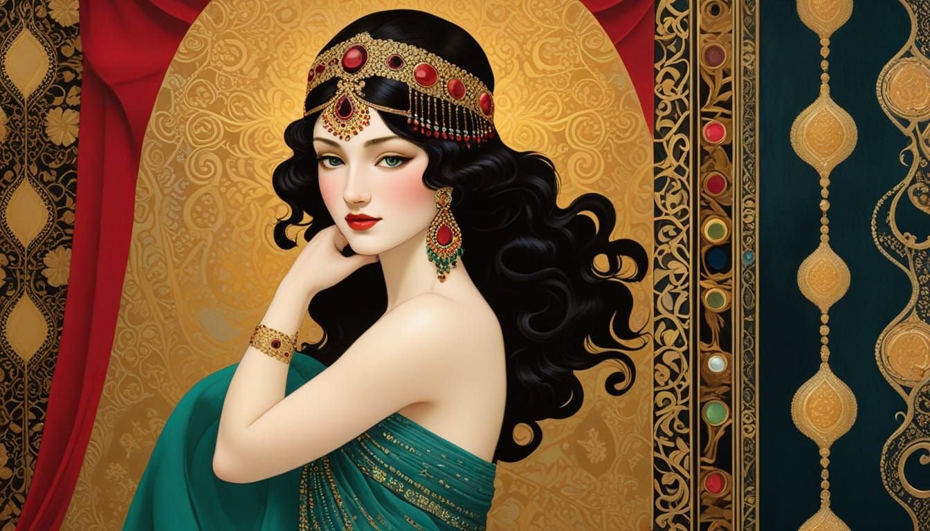 Exquisite Belly Dancer in Ottoman Opulence