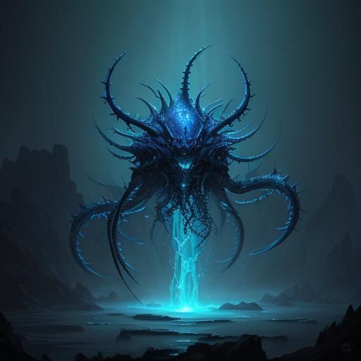 Bioluminescent Myrmex Concept Art in Oil Painting Style