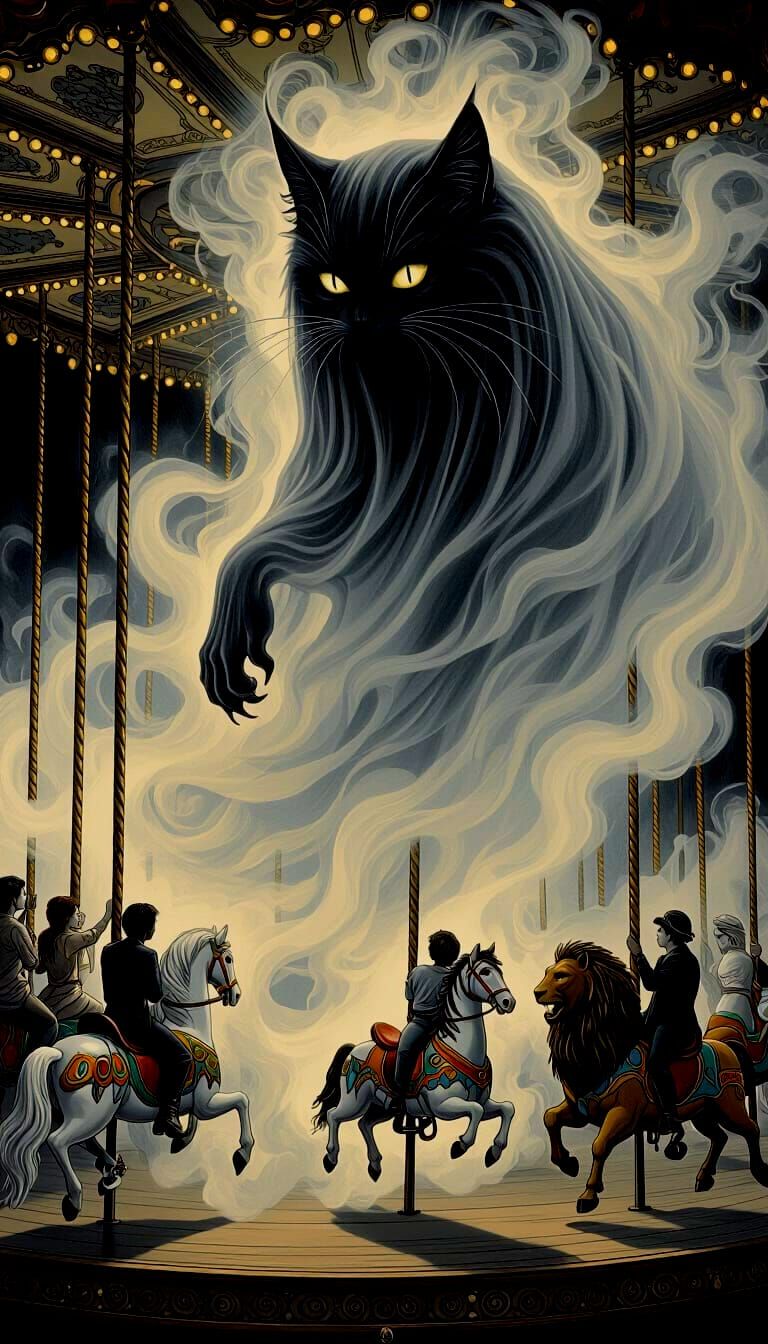 Ghost Cat Haunts Reverse-Aging Carousel