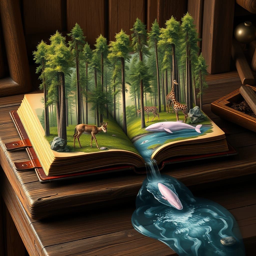 Enchanted Book: Forest Scene Unfolds