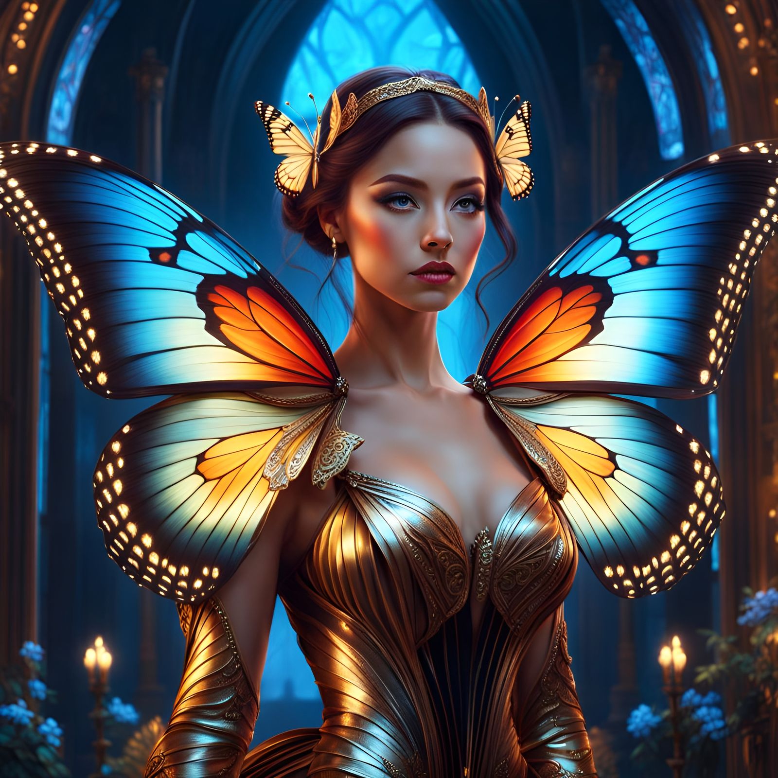 Woman with Butterfly Wings: Digital Matte Painting