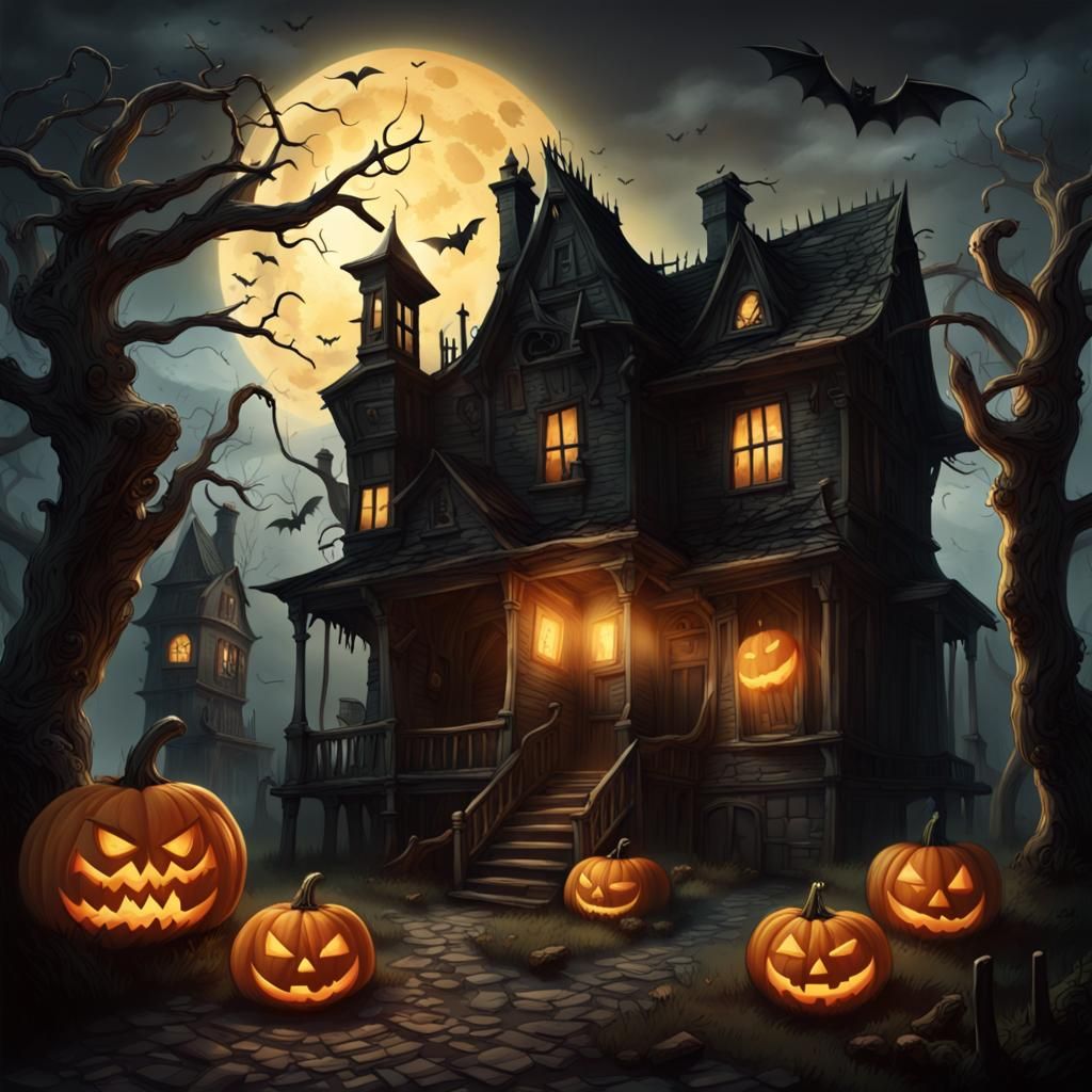 Eerie Haunted Village with Witches' Coven