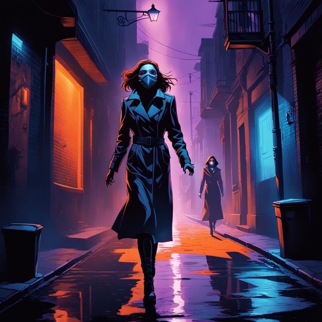 Terrified Woman Attacked in Dark Deco Alley