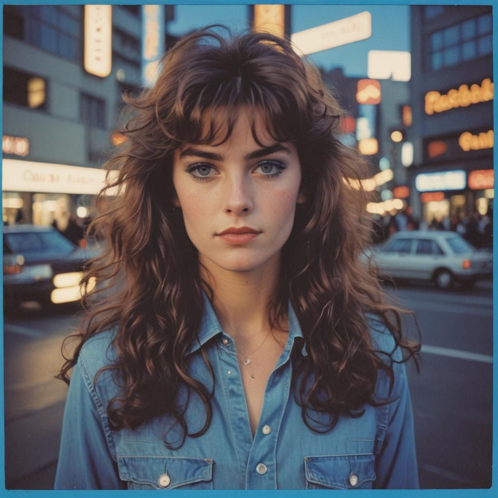 1980s Polaroid of Woman with Brown Mullet