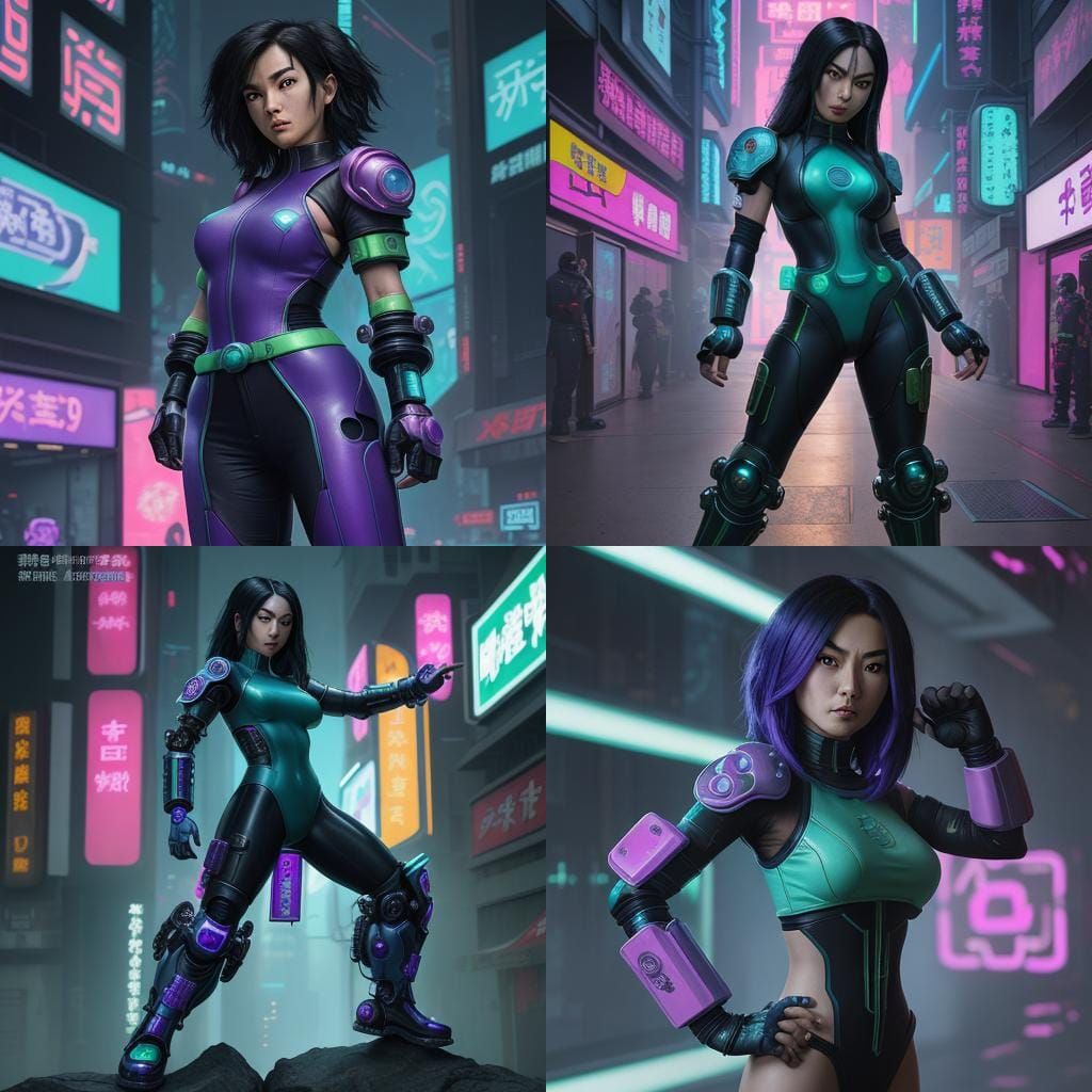 Cyberpunk Jade Chan with Talisman Powered Armor