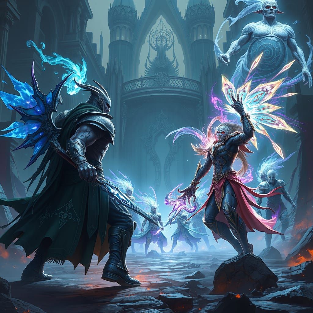 Fantasy Warriors Engage in Epic Clash in Ancient Battlegroun...