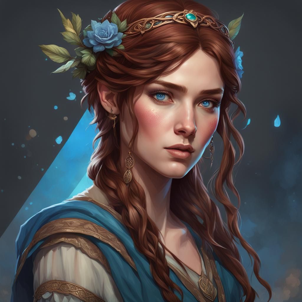 Elvish Girl Portrait in Hyperdetailed Digital Art