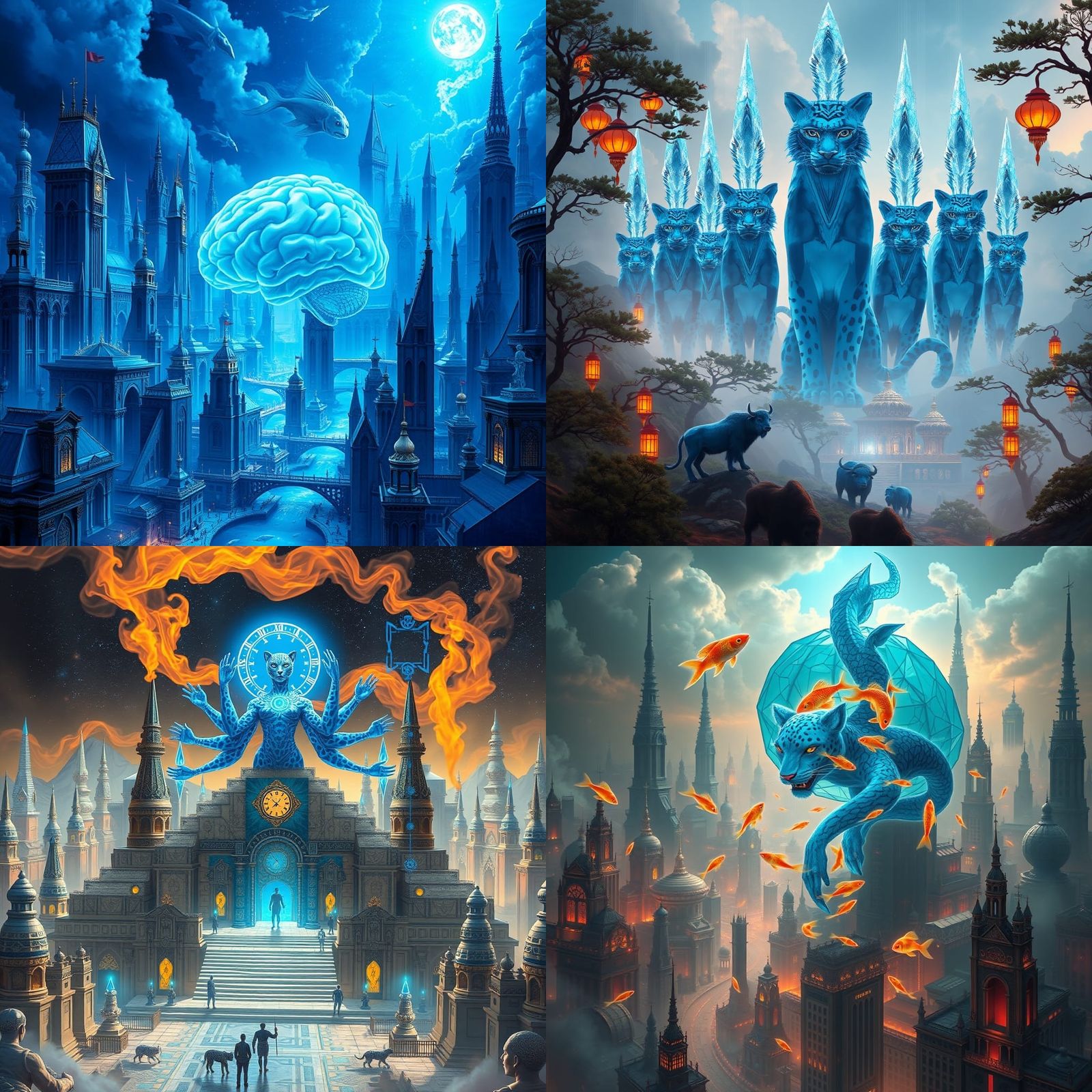 Celestial City of Blue Leopard Gods