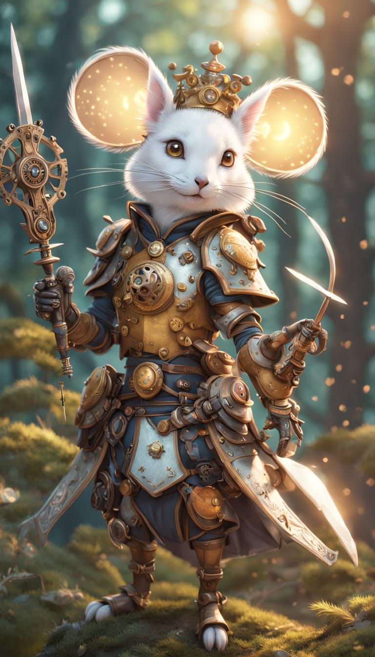 Ethereal Steampunk Mouse Knight