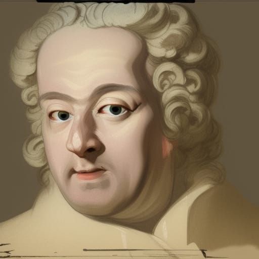 French Porcelain Maker Portrait in Detailed Matte Style