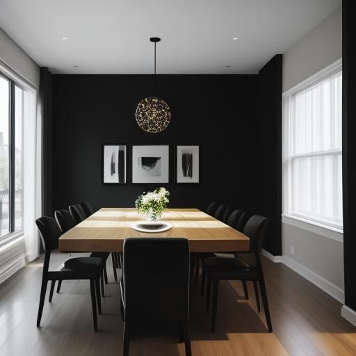 Modern Dining Room with Window Light, Professional Photograp...
