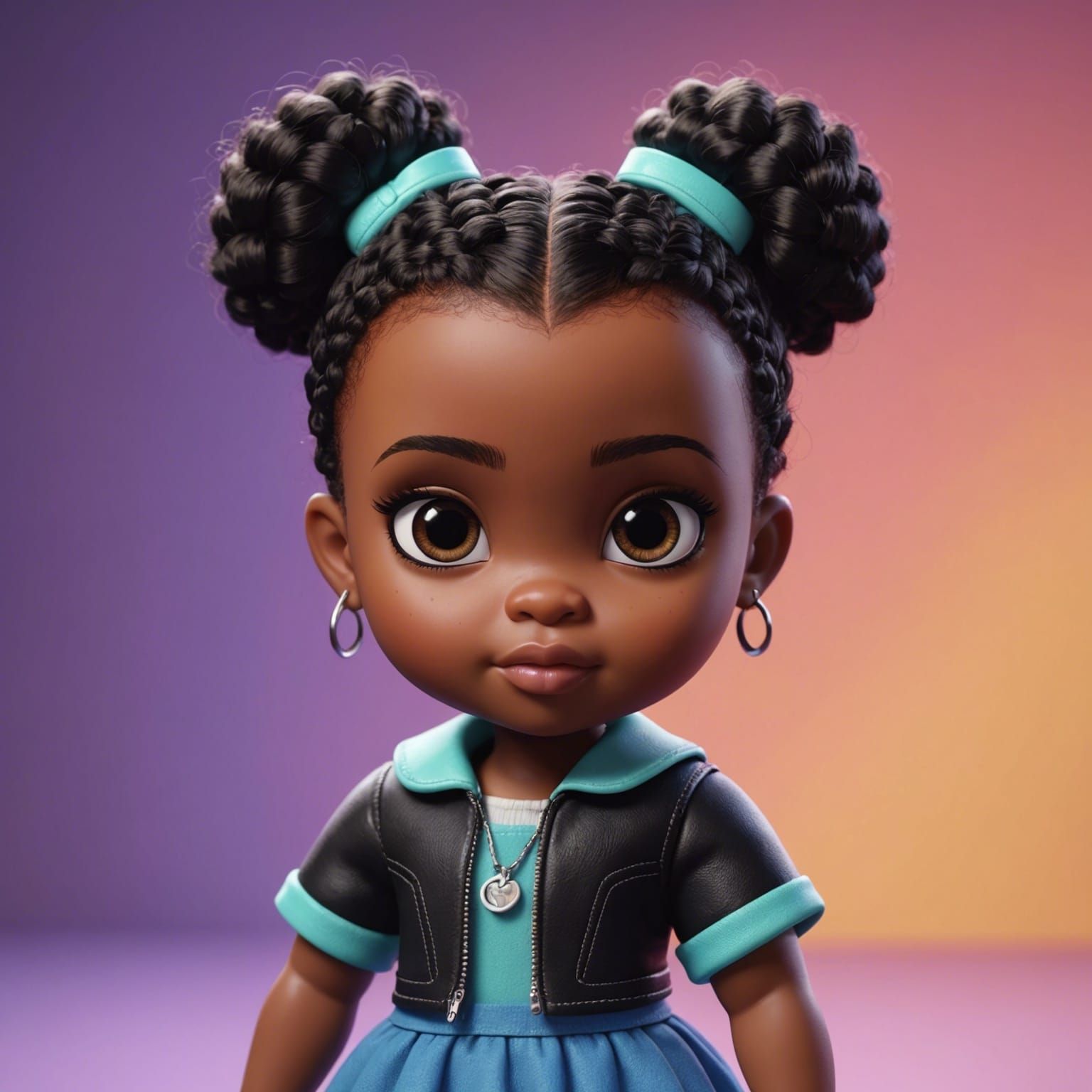 Black Bratz Doll: 3D Digital Art