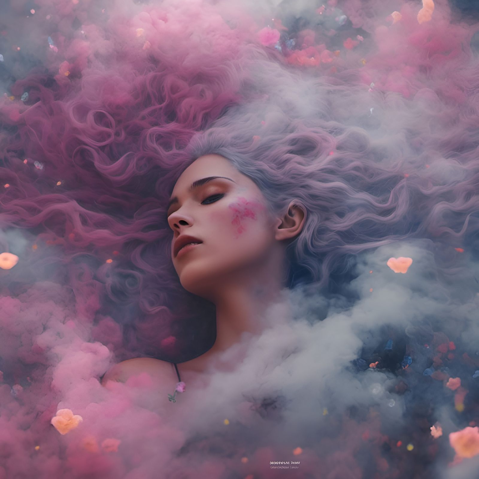 Ethereal Mist Woman in Dark Fantasy Style