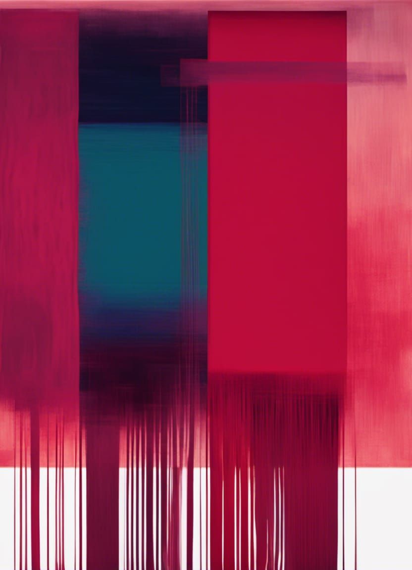 Abstract Digital Glitch Art in Rothko Style