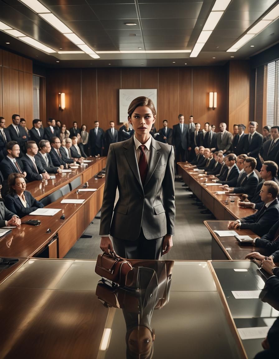 Confident Woman Leads Corporate Meeting