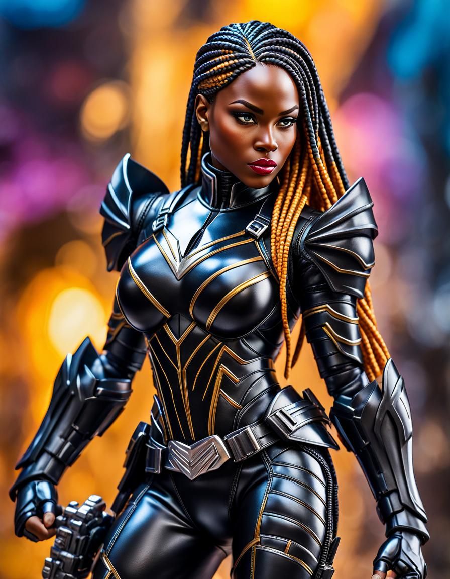 Black Female Superhero Action Figure, Detailed Product Photo...