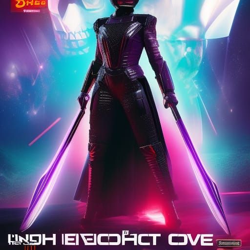 Synthwave Armor Fight Night Movie Poster