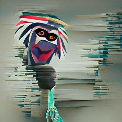 Orwellian Rafiki from the Lion King