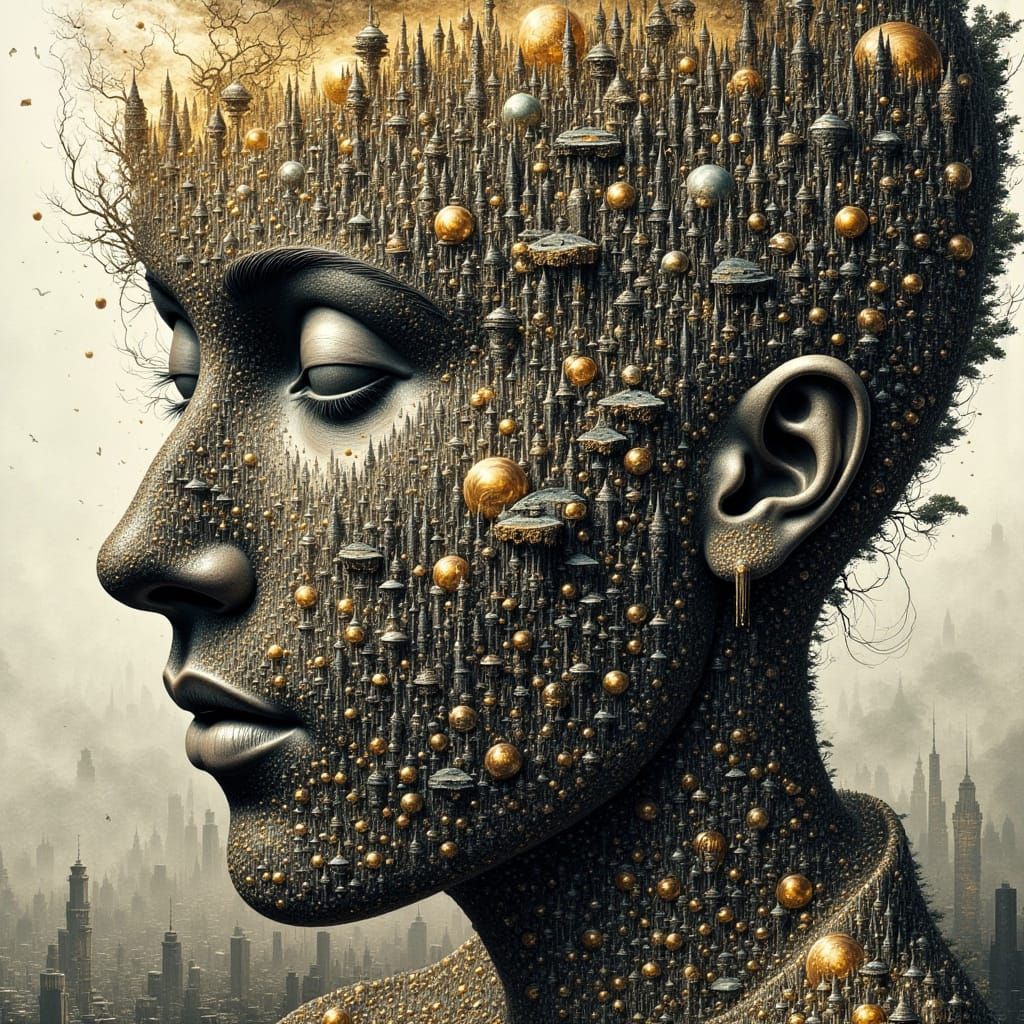 Surreal Consciousness Split with Algorithmic Runes