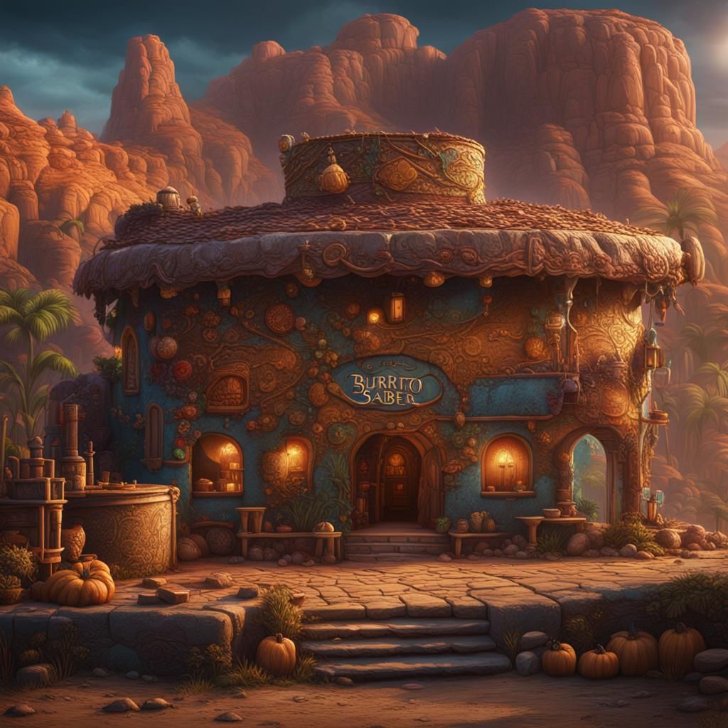 Detailed Matte Painting of Burrito Sabanero
