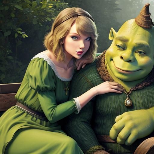 Taylor Swift as Shrek: An AI Mashup