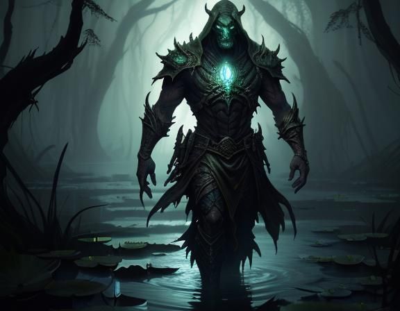 Menacing Bullywug Emerges from Murky Swamp