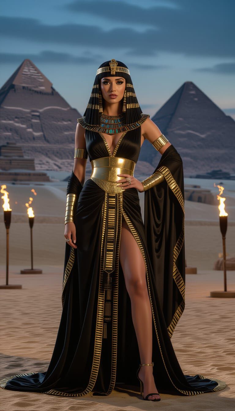 Egyptian Night: Curvy Woman in Cleopatra Style