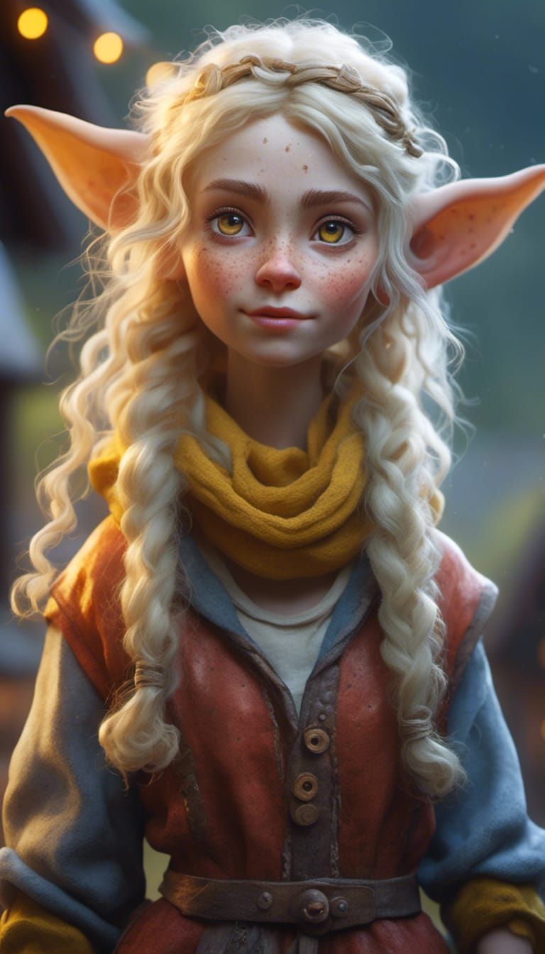 Hyperrealistic Photo of a Beautiful Female Gnome
