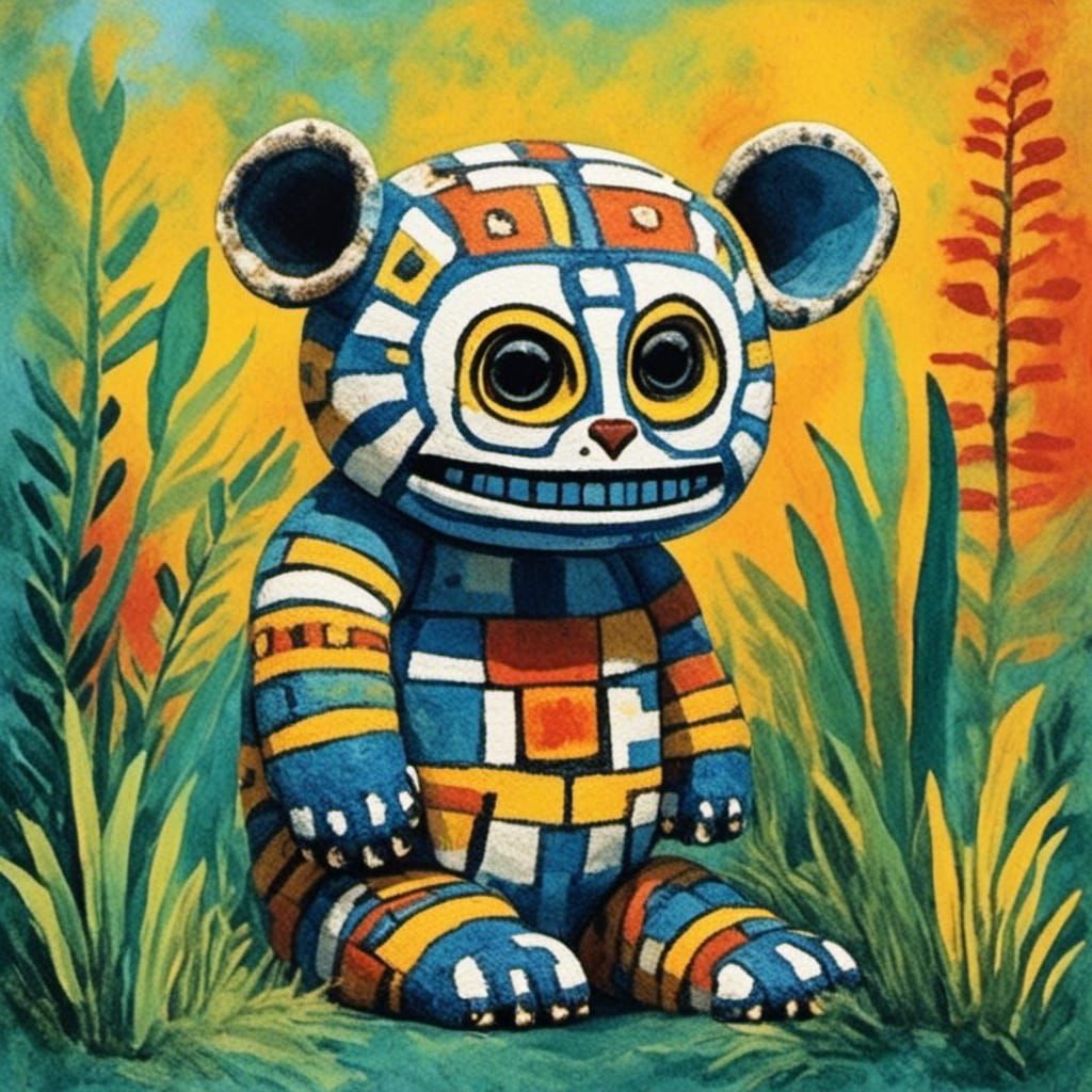 Gouache Style Doll Painting: Impressionist Maximalist Master...