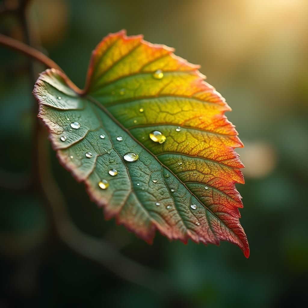 Vibrant Leaf Close-Up in Dreamy Natural Light