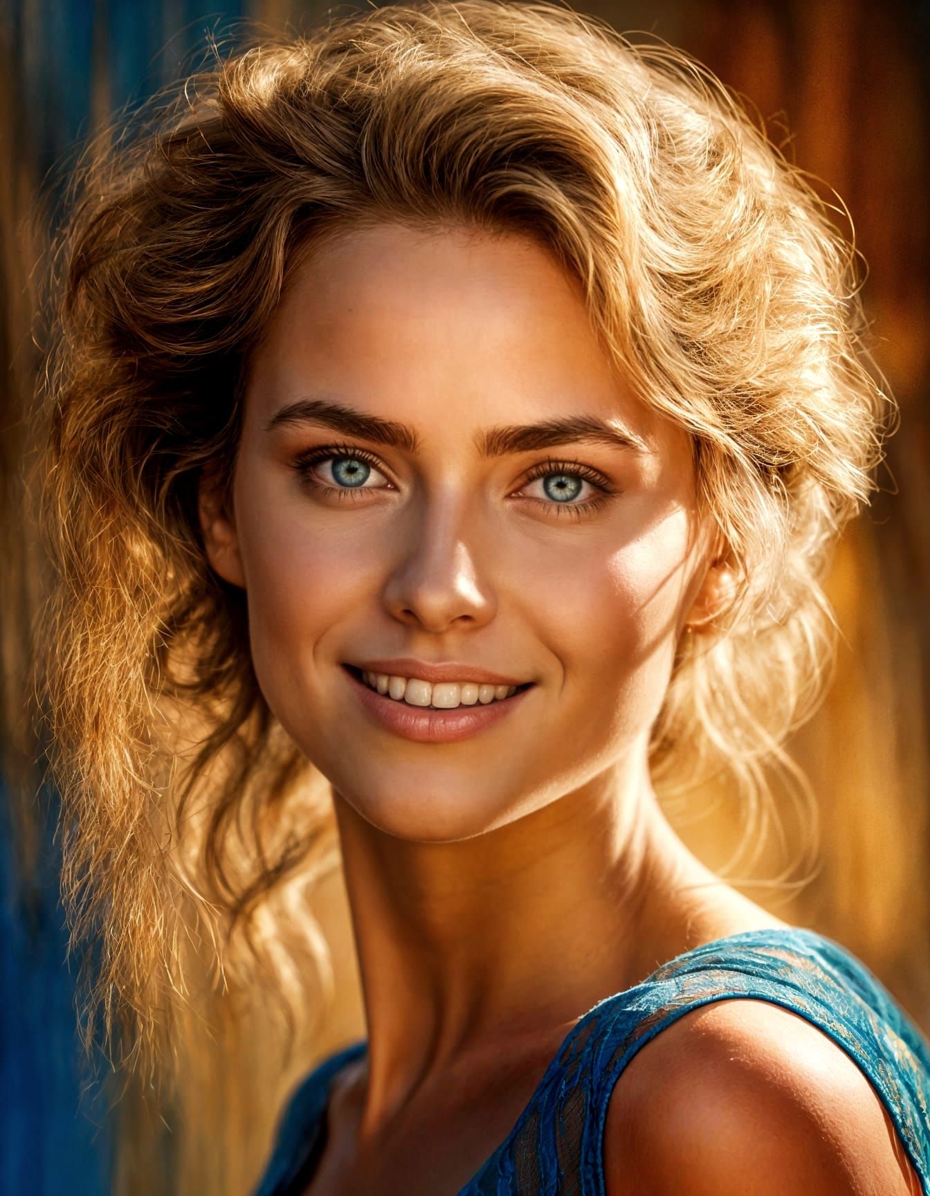 Confident Woman Portrait in Vivid Colors