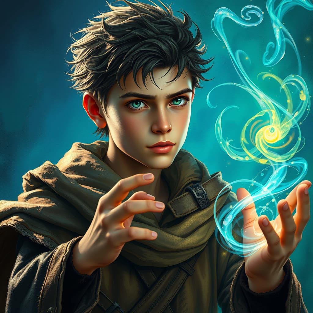 Young Wizard practices his magic