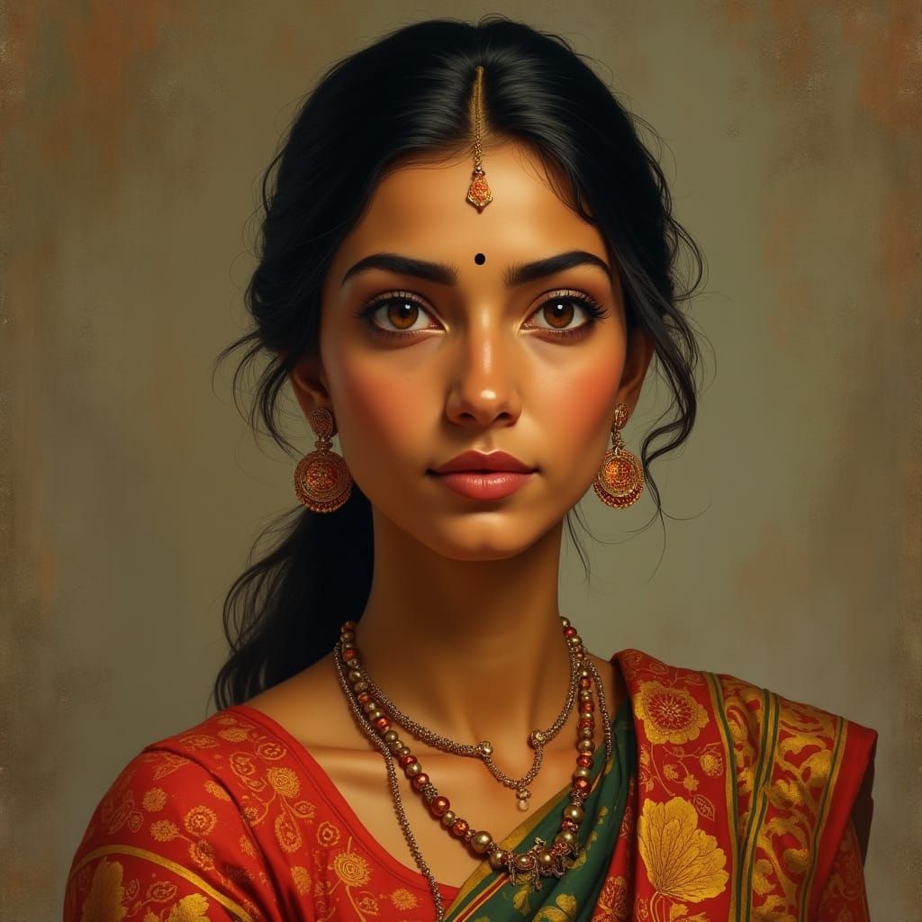 Dignified Indian Woman in Traditional Sari