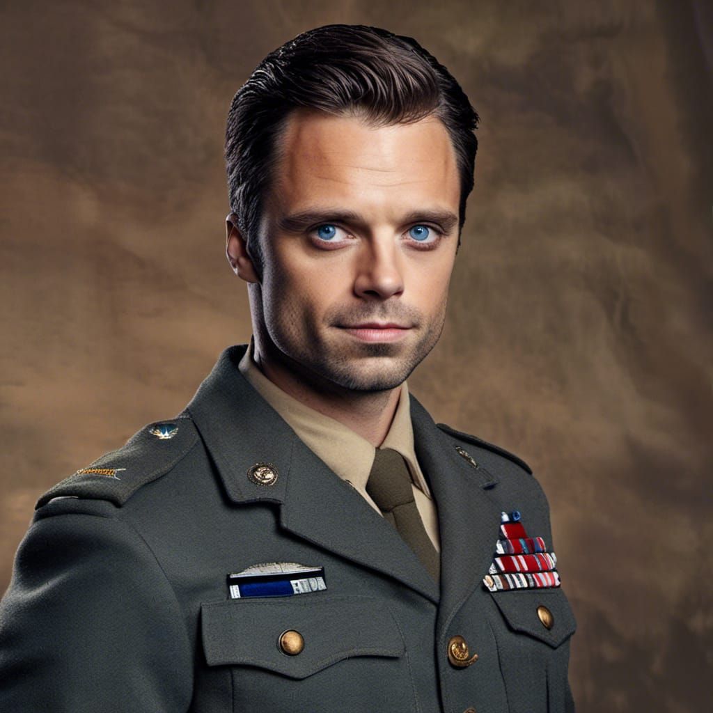 WWII Sergeant Close-Up: Hyperrealistic Detailed Portrait