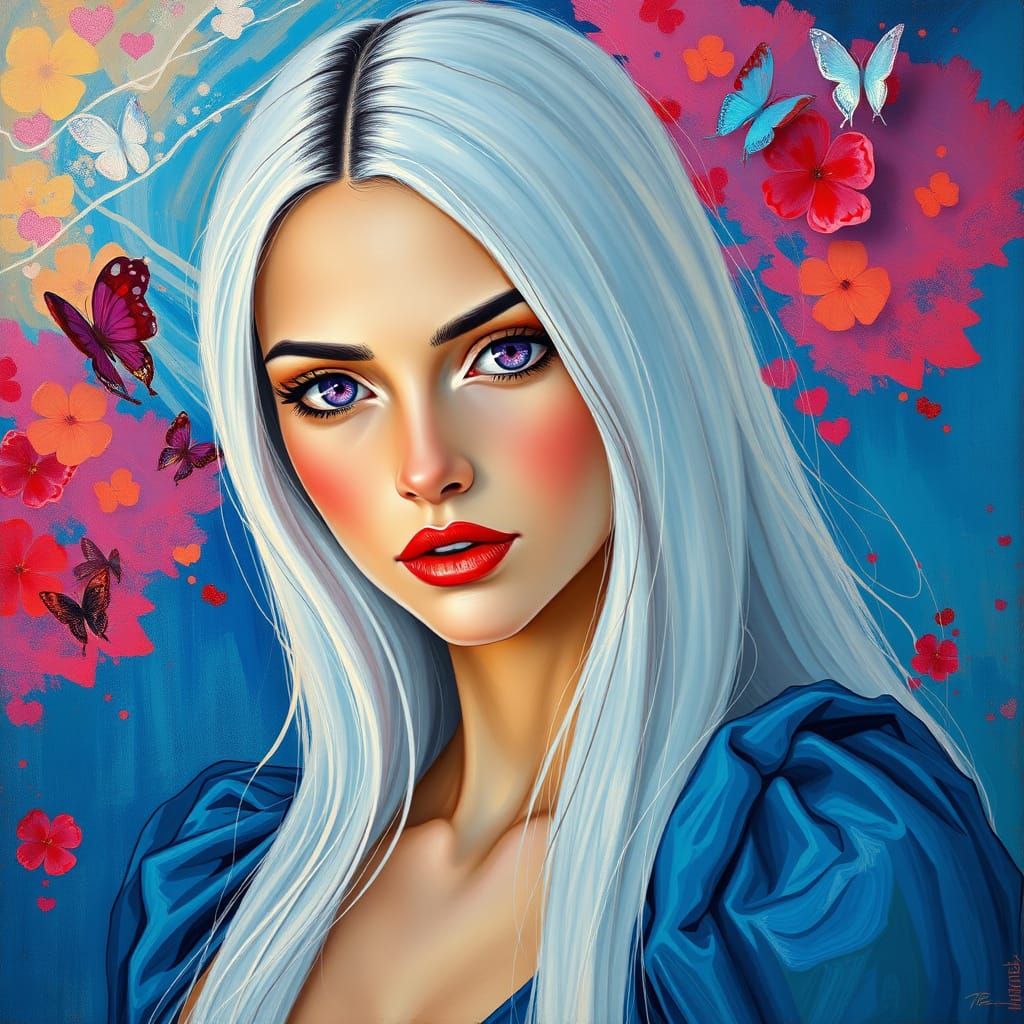 Ethereal Beauty in Vibrant Neo-Impressionist Style