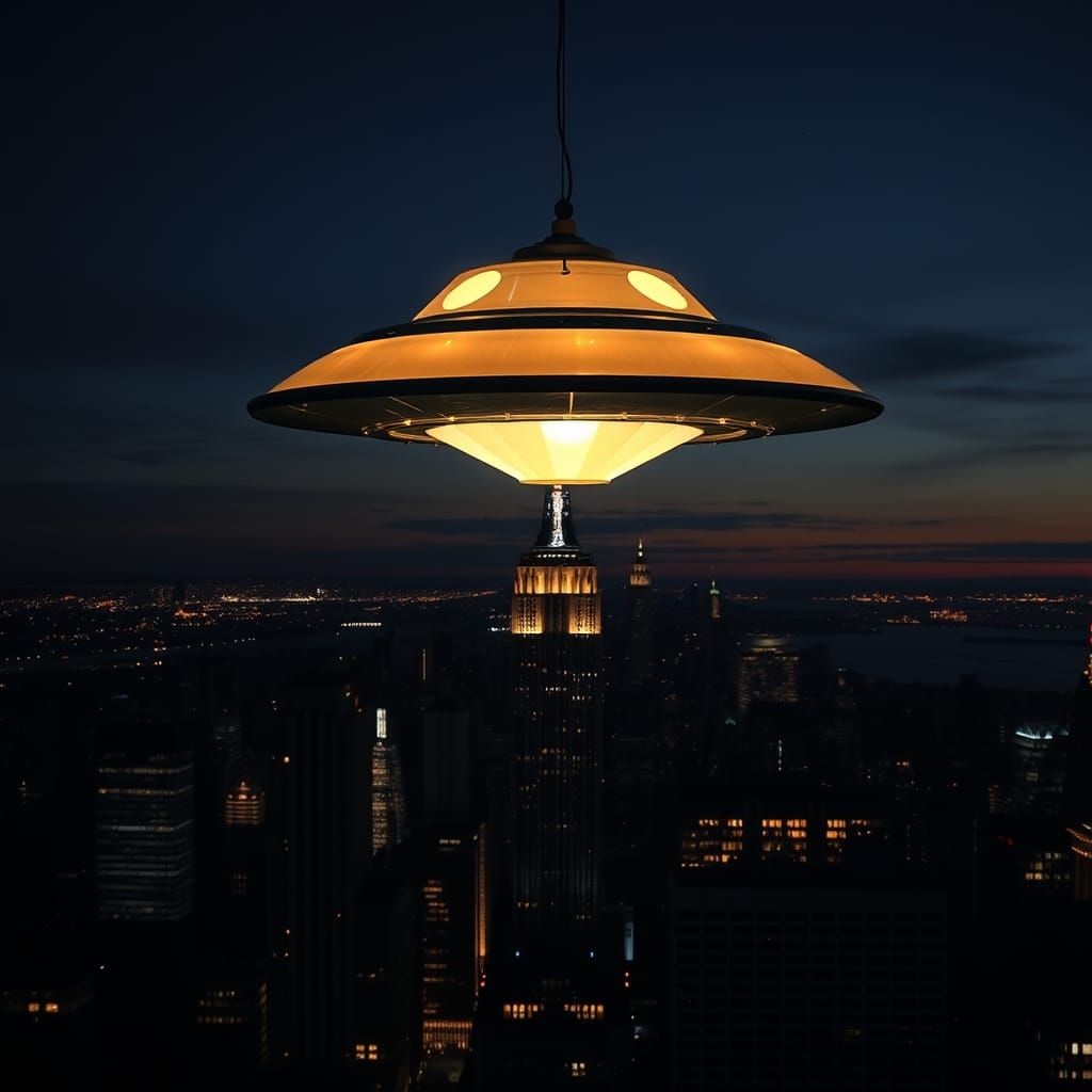 UFO Lamp Illuminates New York Night
