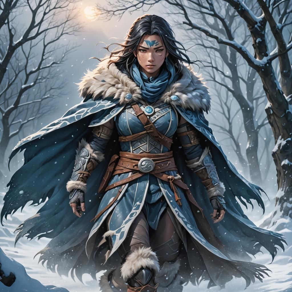 Northern Tribe Warrior in Anime Style