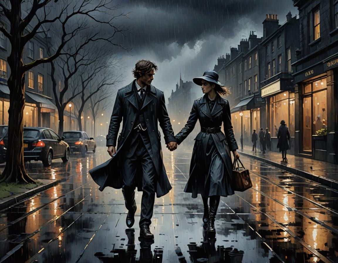 Shadows and Emotion: Watercolor of Scottish Night