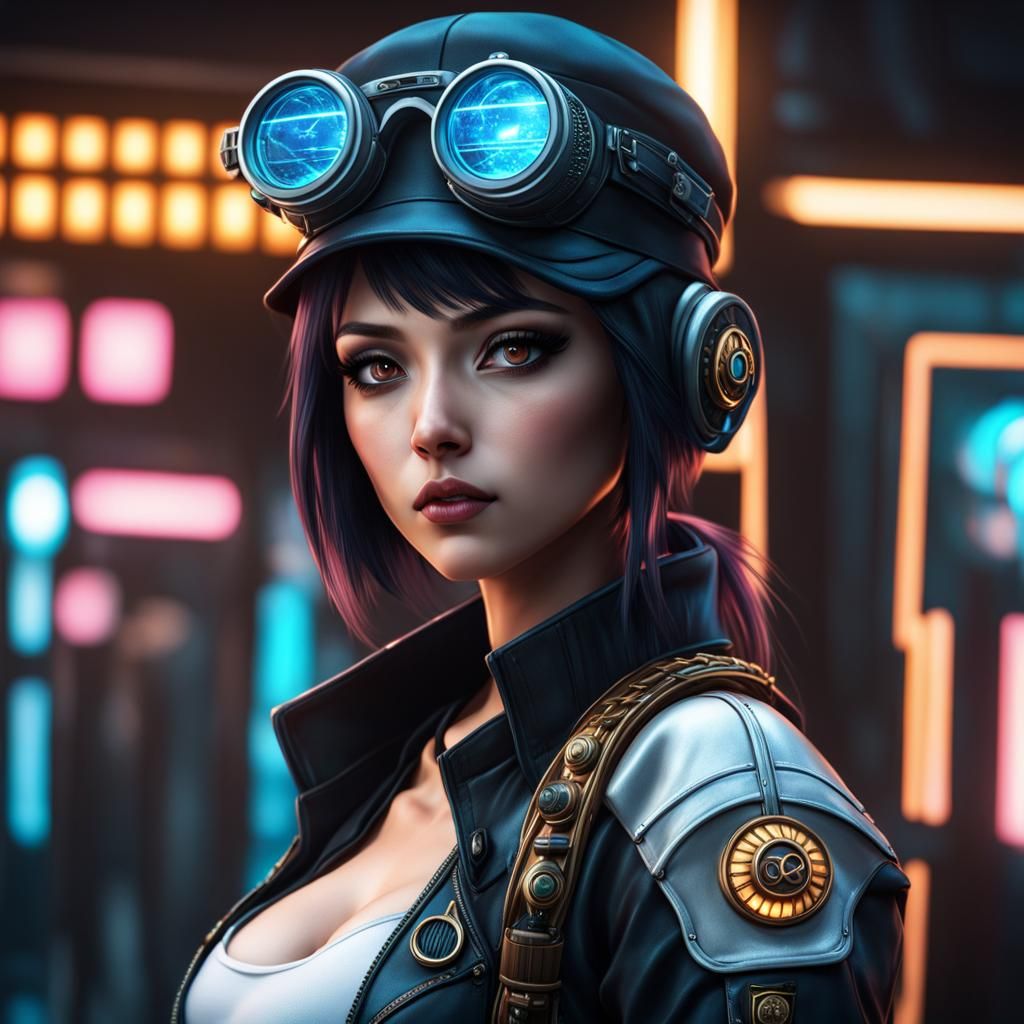 Cyberpunk Anime Portrait of a Bank Robber