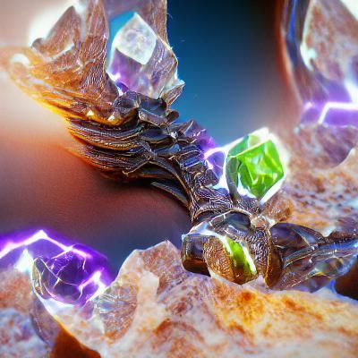 Gemstone Fractal Lightning in 3D Rendering