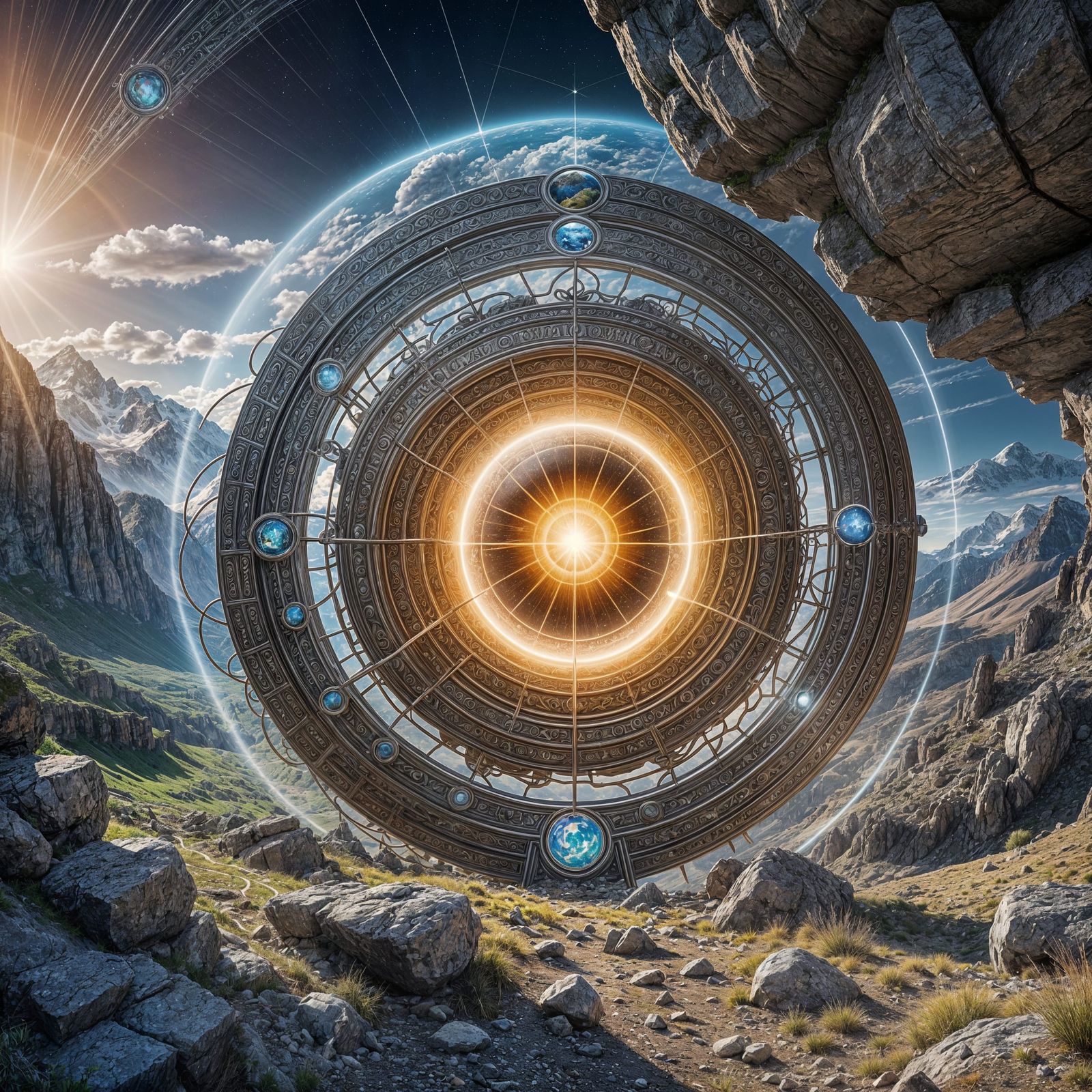 Timeless Portal Amidst Majestic Mountain Valley