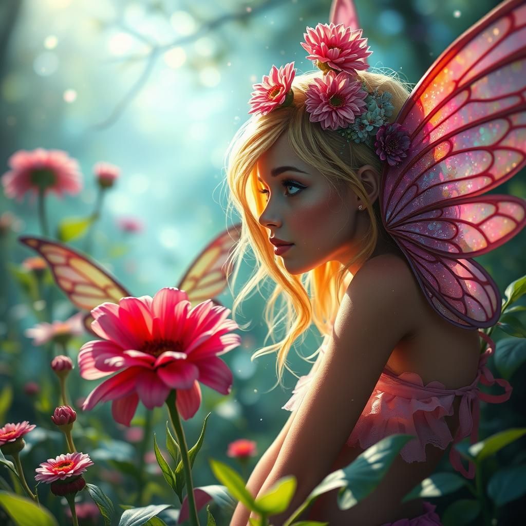 Magical Fairy Garden in Hyperrealistic Splash Art