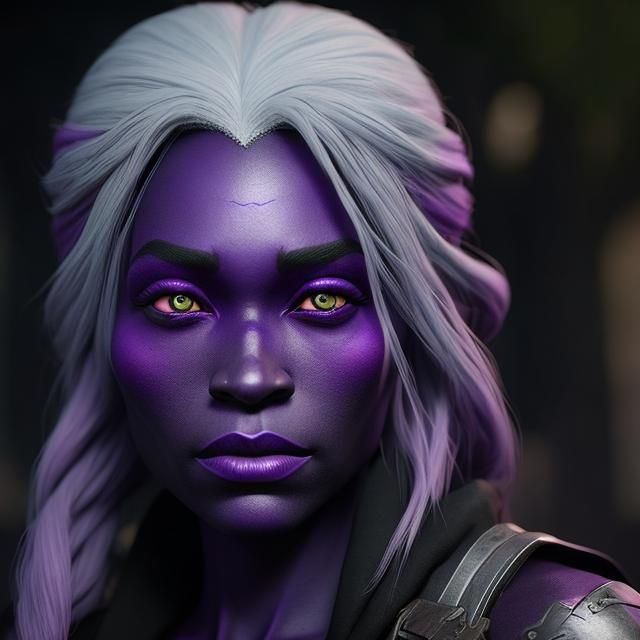 Female Drow with Purple Hair in Unreal Engine