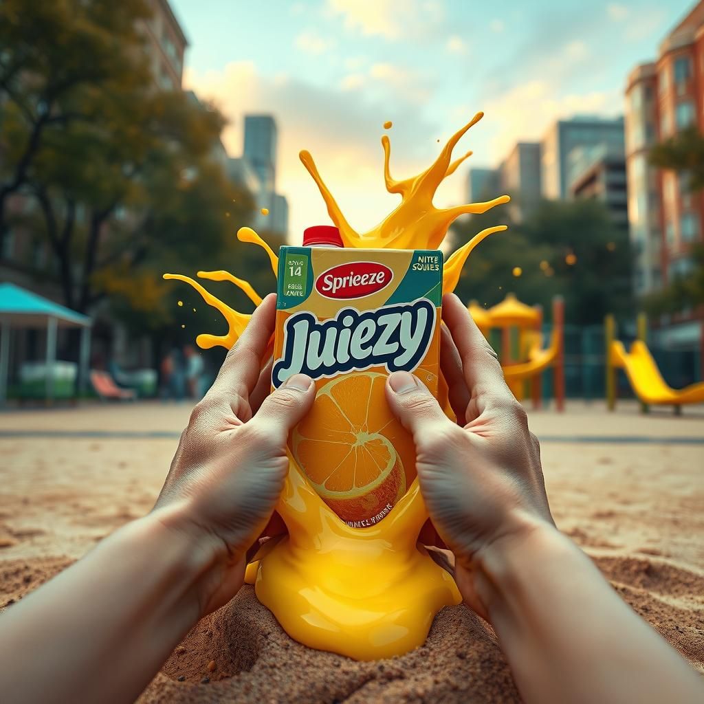 Juice Box Explosion in Low Poly Style