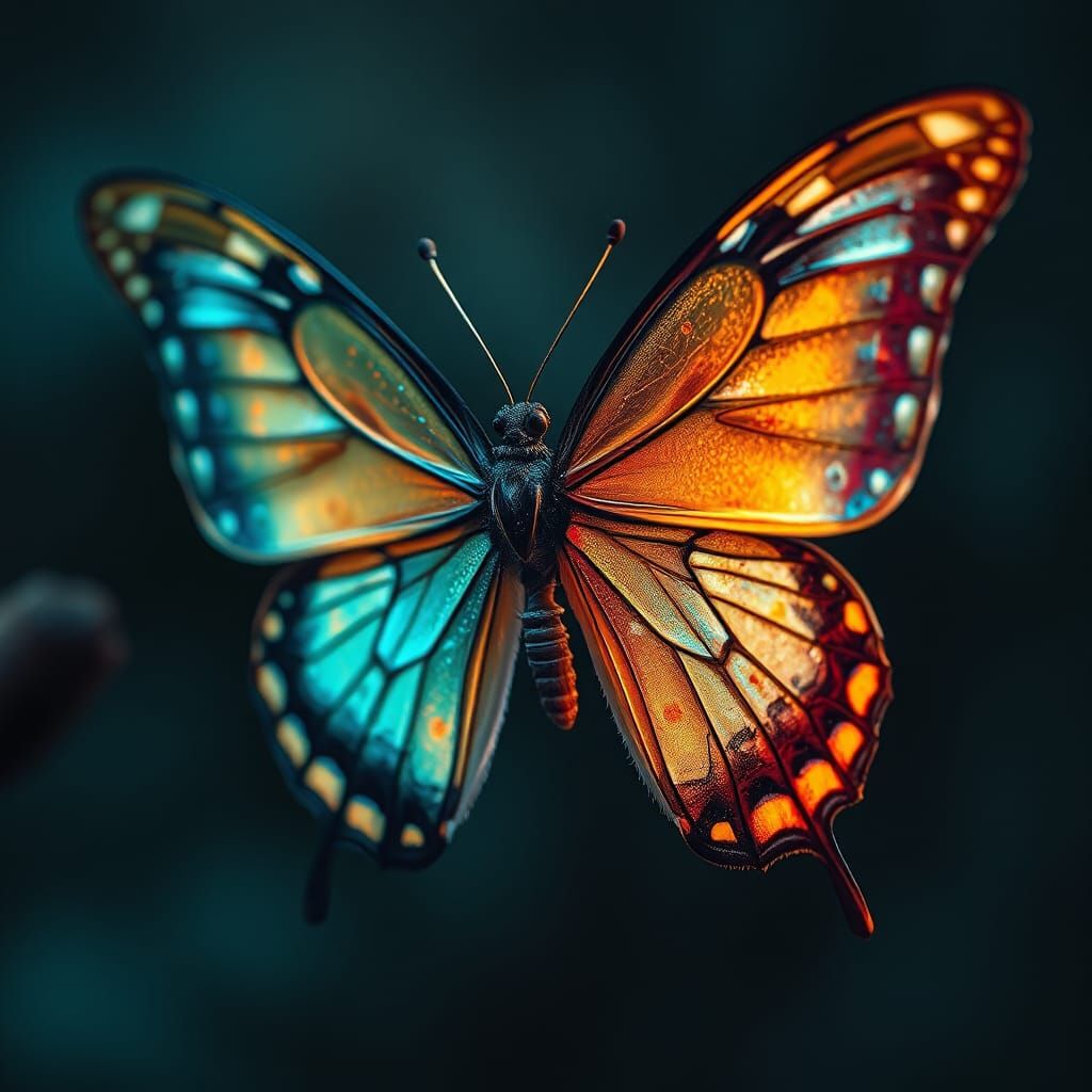Majestic Butterfly with Intricate Wings in Hyperrealism
